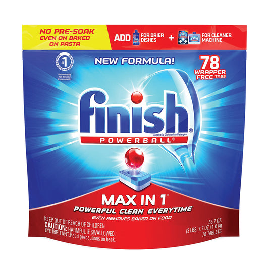 Finish Max in 1 Dishwasher Detergent Tabs, 78ct